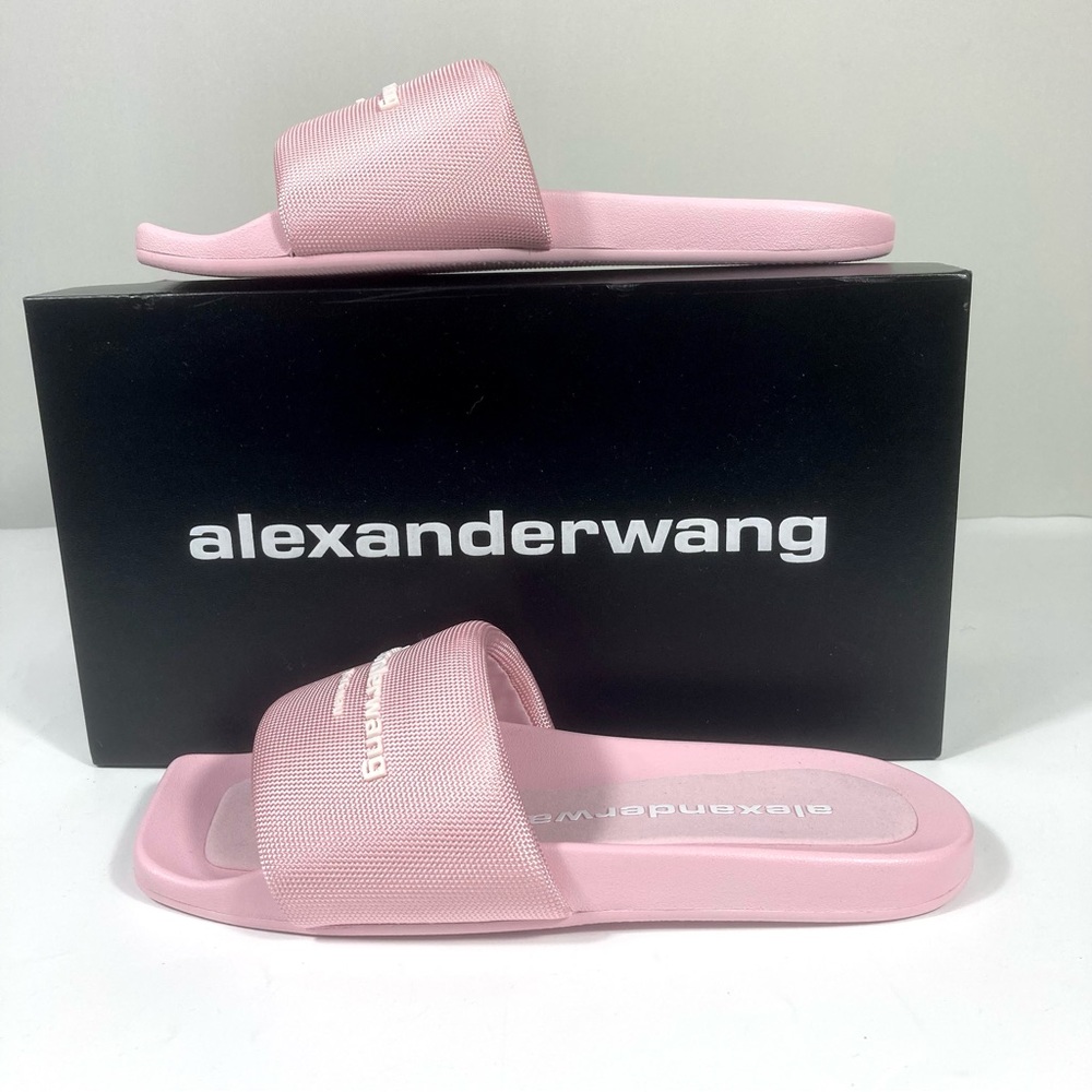 *SOLD* Alexander Wang Logo Pool Slides Light Pink EU 36 37 39 NEW - Picture 7 of 16
